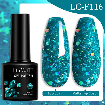 LILYCUTE 129 Colors 7ML Nail Gel Polish Nail Supplies Vernis Semi Permanent Nail Art Manicure Soak Off LED UV Gel Nail Varnishes