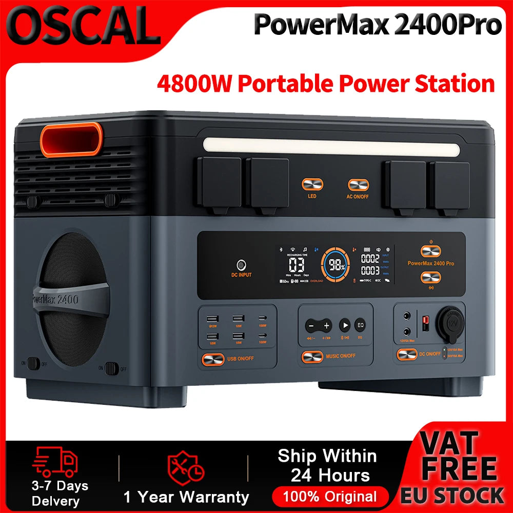 Oscal Powermax 2400 Pro Portable Power Station 2400W Lifepo4 Powerbank 2016Wh Rechargeable Battery for Camping Home Emergency