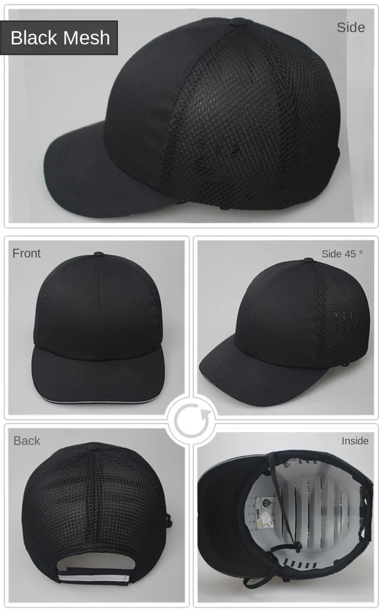 Bump Hat for Safety Baseball Cap Style Hard Hats for Adult Men Women Breathable Lightweight for Head Protection Short Brim