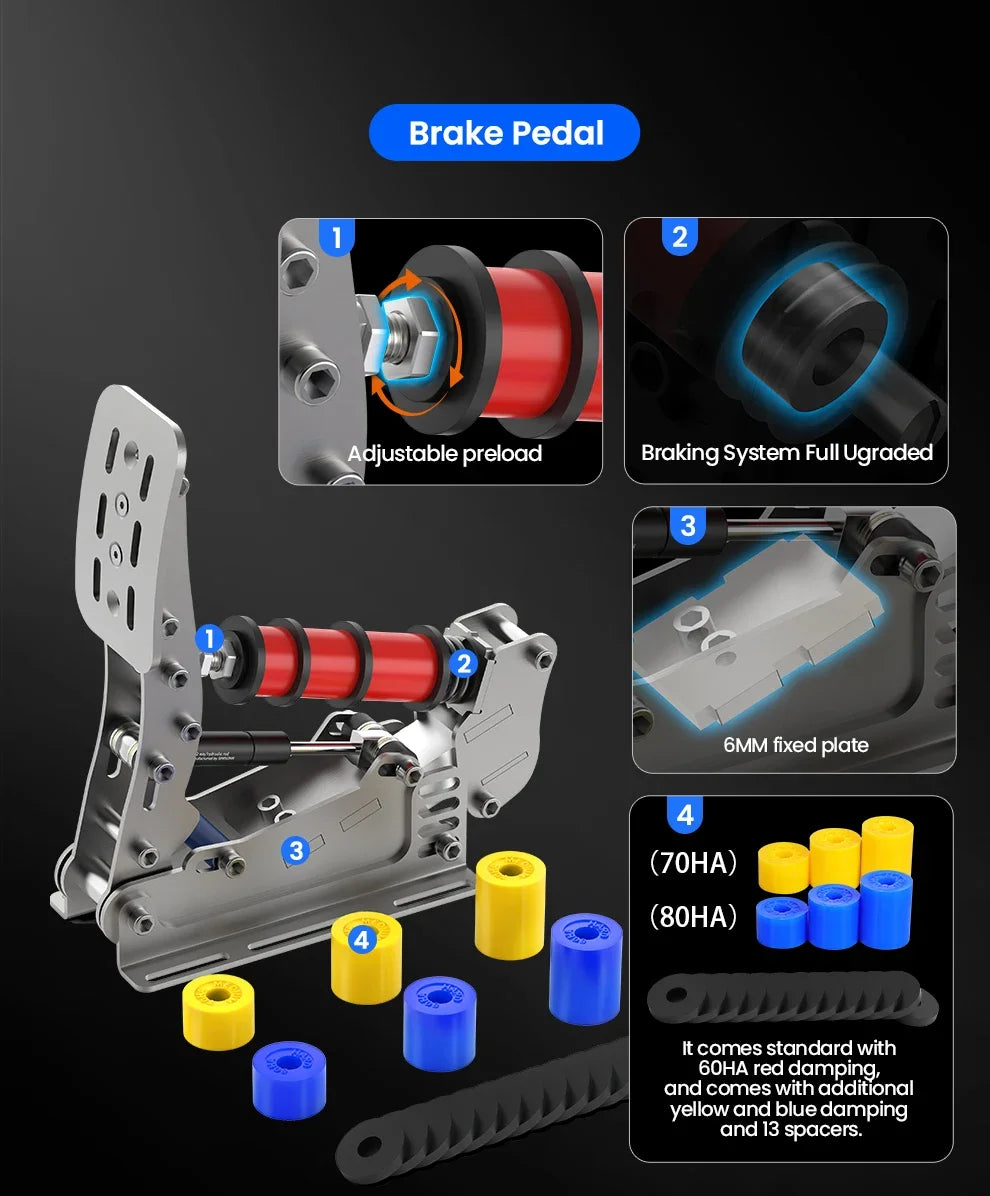 SIMSONN Plus X Sim Racing Simulator Pedal PC Simracing Pedals Support VAM Series Vibration Motor Driving Game Accessories