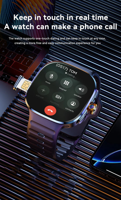 2026New 5G SIM Smart Watch 2.4" AMOLED 8+128GB GPS+NFC WIFI 1000W HD Camera IP68Waterproof Health Monitor Android Smartwatch Men