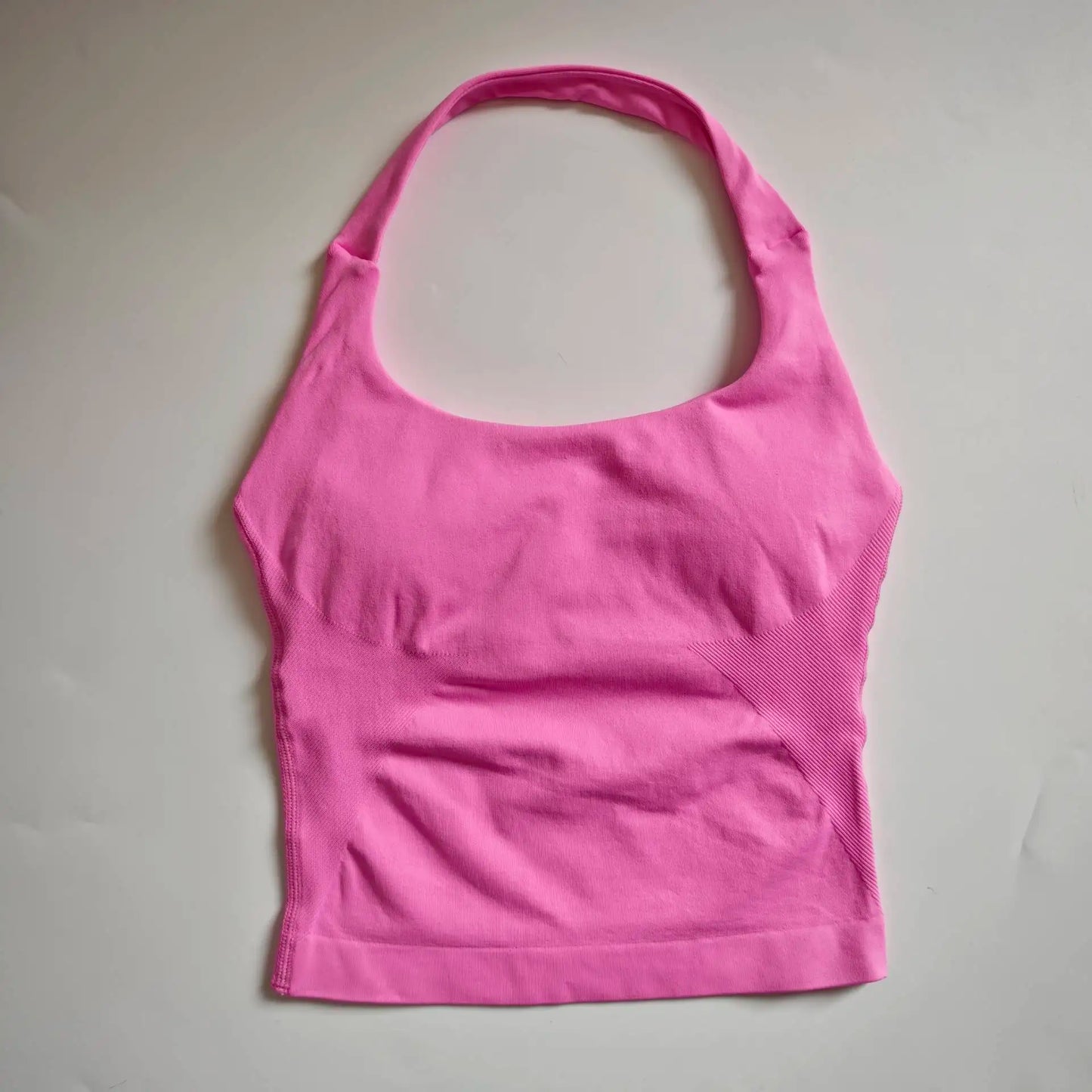 NCLAGEN Impact Halter Top Women Open Back Seamless Longline Tank Padded Yoga Fitness Workout Running Activewear Clothes