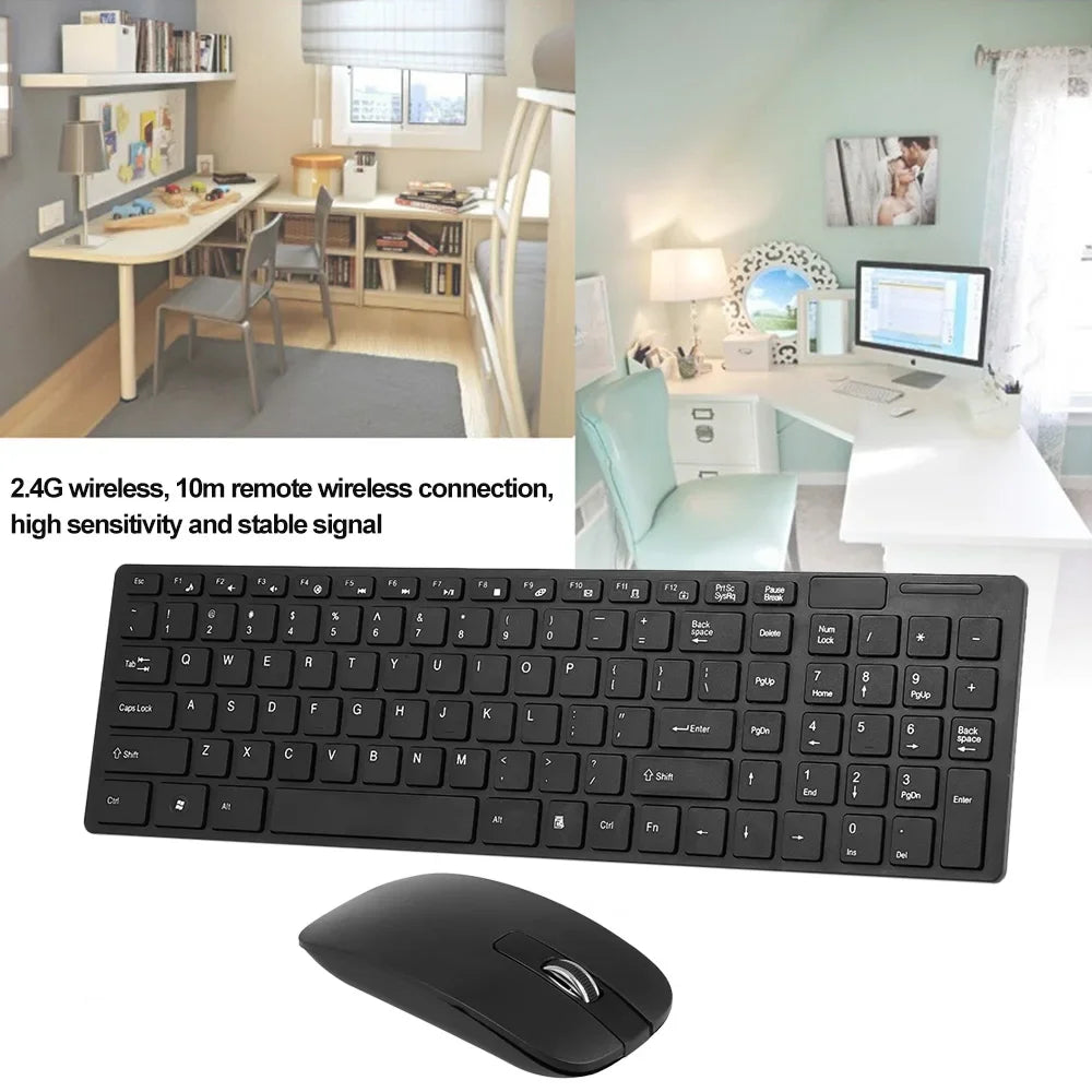 Spanish/Hebrew/Russian/Korean New 2.4G Wireless Keyboard and Mouse set For Laptop iPad PC Desktop For Android IOS Windows