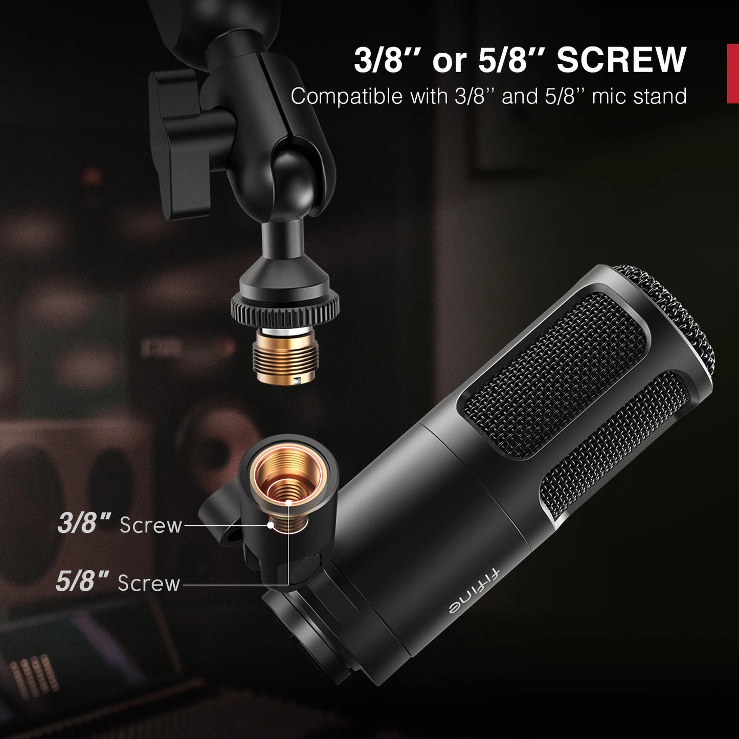 FIFINE XLR Dynamic Microphone,Vocal Podcast Mic with Cardioid Pattern, Metal Mic for Streaming/Dubbing/Video Recording,K669D