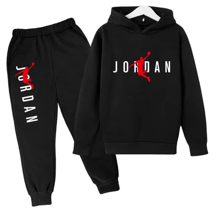 Kids Hoodie Basketball Letters Pullover 3-12Yrs Coat Sweatshirt+Pants Boy Girl Toddler Jogging Clothes Leisure Fashion Brand Set