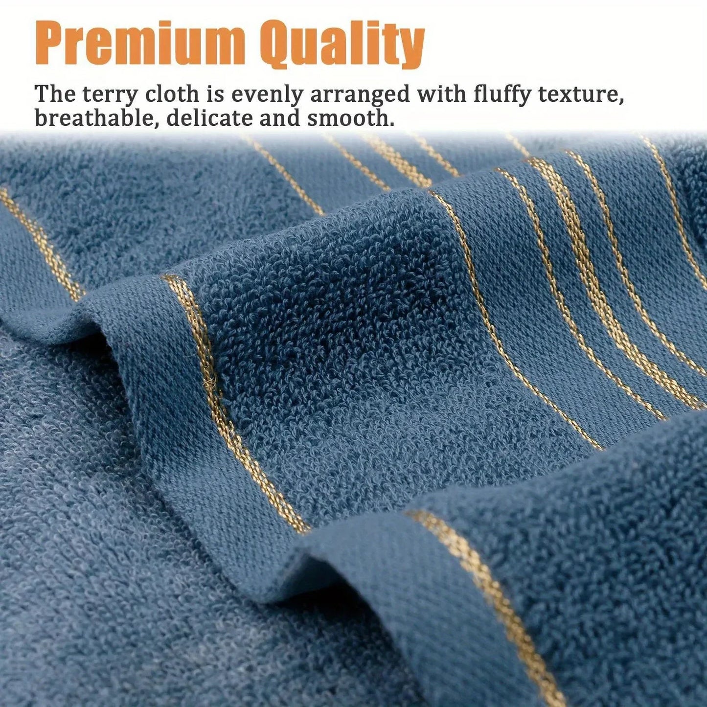 Pure Cotton Bath Towel, Soft and Absorbent Multi-Purpose High-Quality Quick-Dry Bathroom Towel