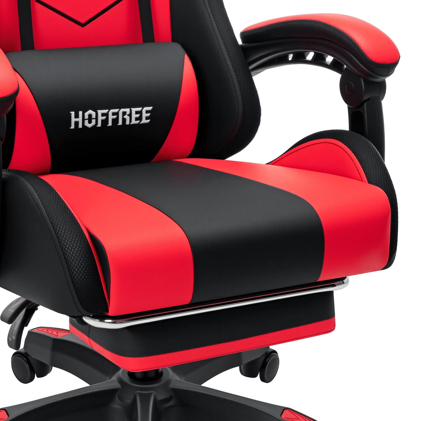 300lbs Gaming Chair with Music Rhythm RGB LED Lights and Wireless Speakers Ergonomic Massage Computer Gaming Chair with Footrest