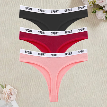 3Pcs/Set Seamless Cotton Panties For Women Soft Letter Embroidered G-strings Underwear S-XL Female Breathable Sexy Lingerie 2026