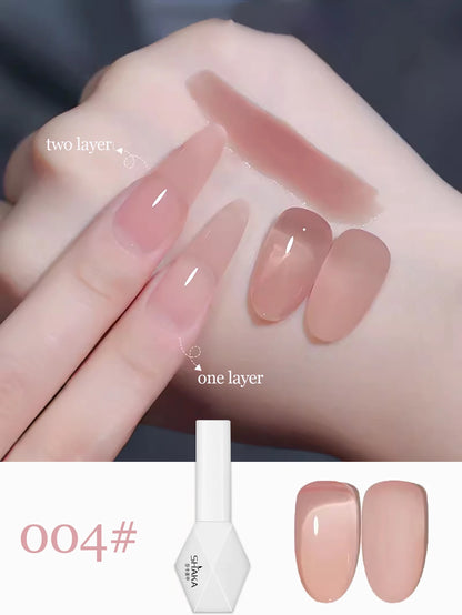 1-24pcs WS Jelly Jade Nude Pink Gel Nail Polish Natural Pink Translucent Color LED UV Gel Soak Off For Home Salon Nail Art DIY