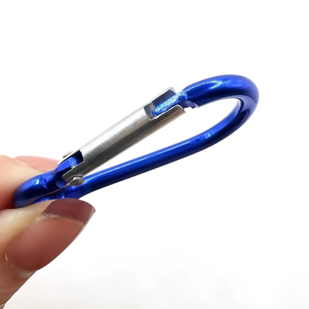 5-100Pcs Aluminum Carabiner Key Chain Clip Outdoor Camping Keyring Snap Hook Water Bottle Buckle Kit Climbing Accessories