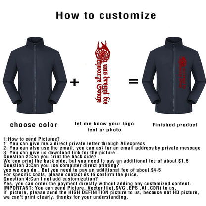 customized logo Men's Tactical Jackets Softshell Lightweight Coats with Pockets Water Resistant Outdoor Hiking couple top C2407
