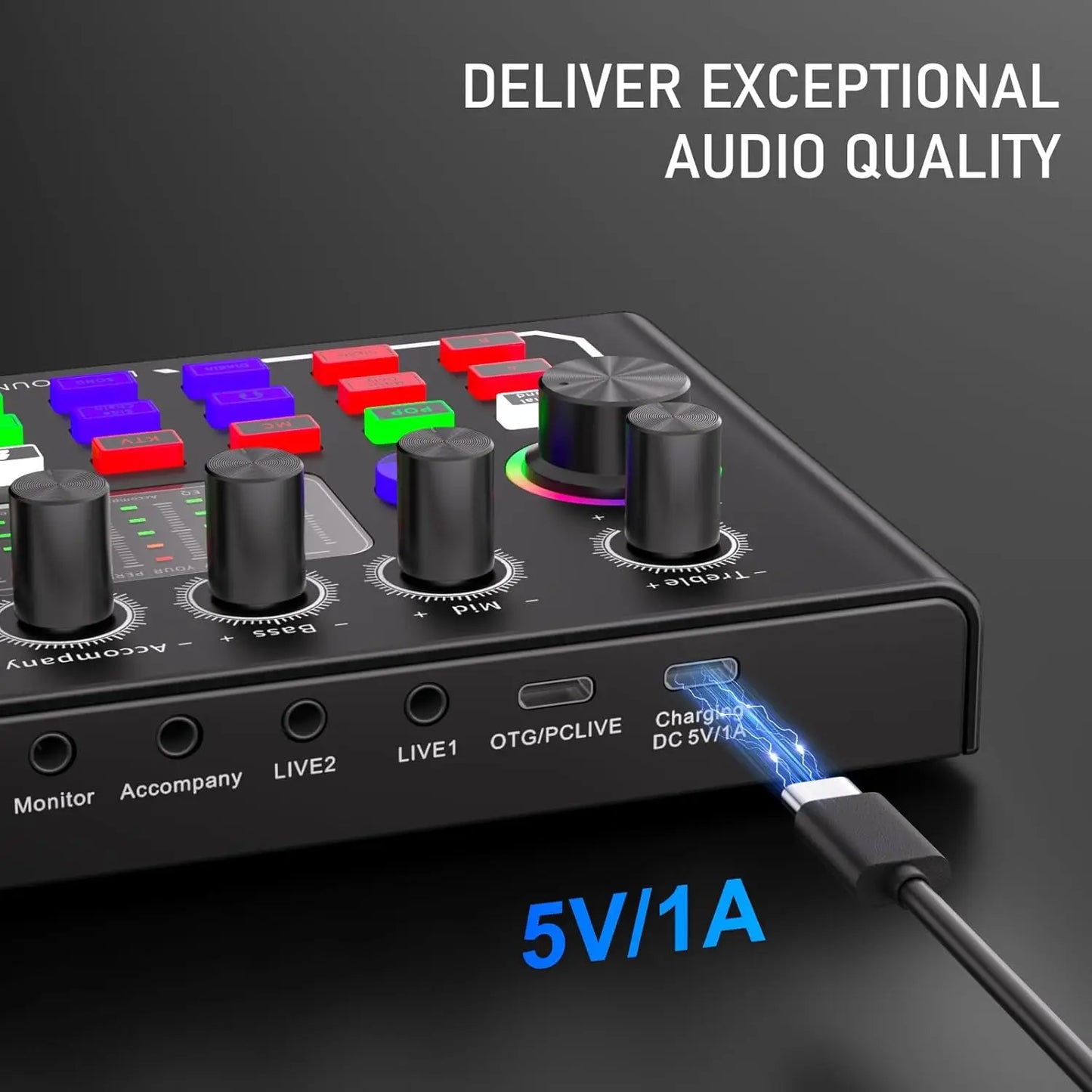 Podcast Equipment Bundle with BM800 Studio Microphone, Live Sound Card with DJ Mixer Effects, Suitable for Live Game, Streaming