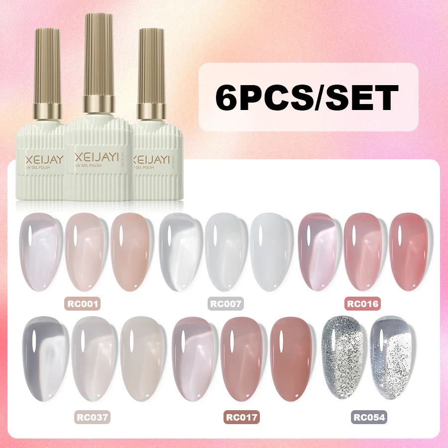 XEIJAYI 6Pcs 15Ml Nail Gel Polish Set Perfect For Soak Off Gel Nail Polish Or Home & Salon Nail Art Diy