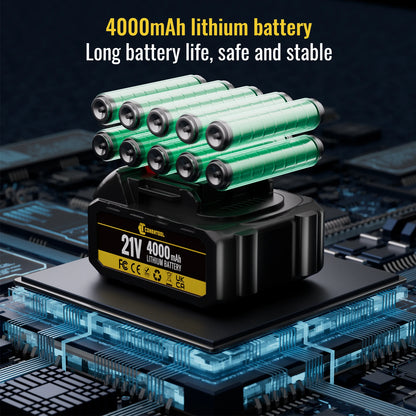 CONENTOOL 20 tum elektrisk häcksax sladdlös busk- och häcksax 25000 varv/min med 2 st 4,0 Ah batterier kompatibel med Makita 18V batteri