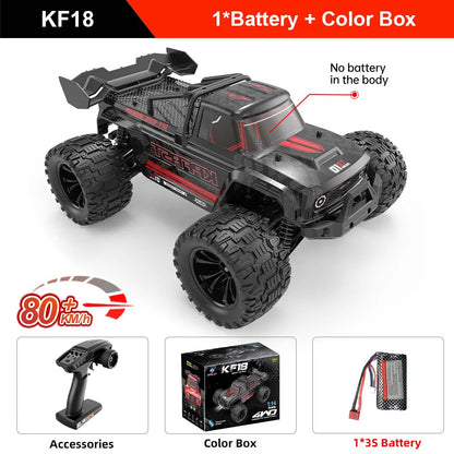KF18 1/14 RC Drift Car 80KM/H 4WD 2.4G High Speed Off-Road Racing Car Brushless 3S Remote Controller Car Truck Toy For Gift