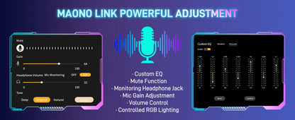 MAONO PD200X XLR/USB Dynamic Microphone for Gaming Recording Streaming Youtube Metal Mic with Software Tap-to-Mute Gain Knob