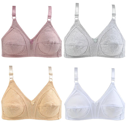 Soft Wire Free Bra For Women Plus Size Bras Comfortable Underwear Cotton Unlined Lingerie 34CD 36CD 38CD 40CD 42CD 44CD