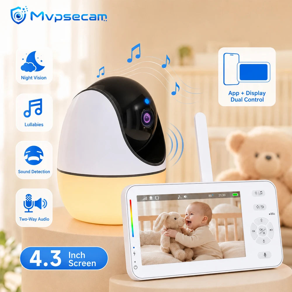 MvpSecam BM206 babyvakt med kamera, skärm och app