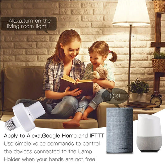 WiFi Smart Lampadapter E27/E26 – Tuya & Smart Life, Timer, Alexa & Google Home (Kundanpassad)