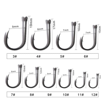 Gamakatsu 10Pcs High Carbon Steel Fish Hook Efficiency Barbed Fishhooks With Hole Jig Carp Big Eye Fly Fishing Hook Worm Pesca