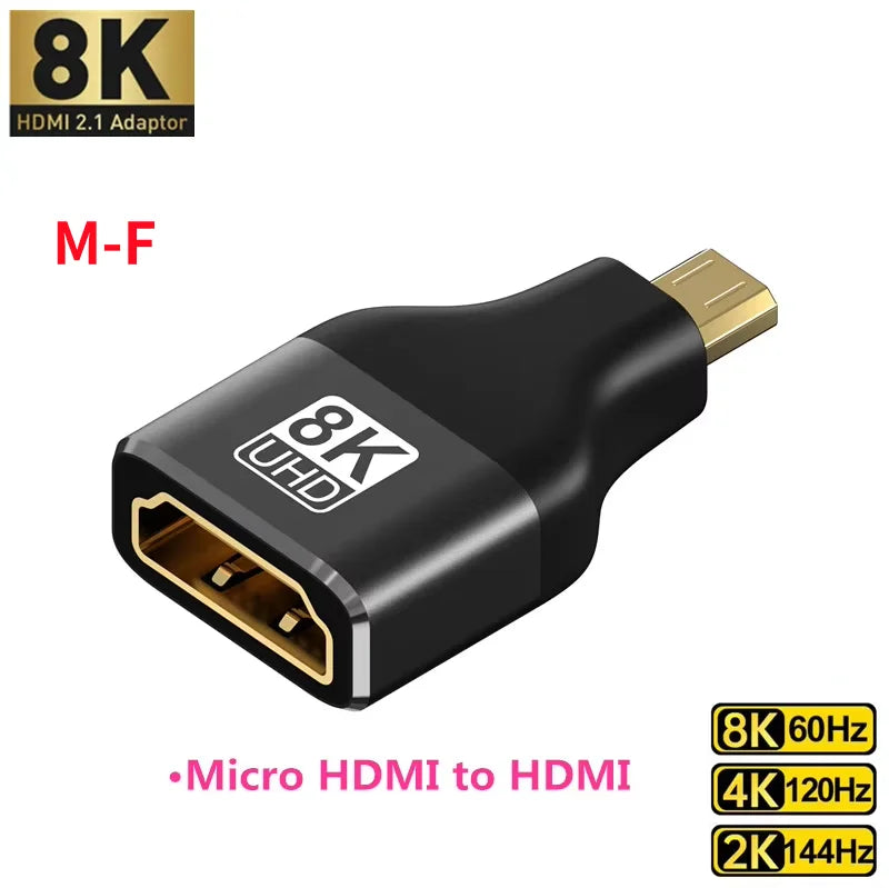 HDMI 2.1-adapter med 90° eller 270° vinkel – 8K 60 Hz