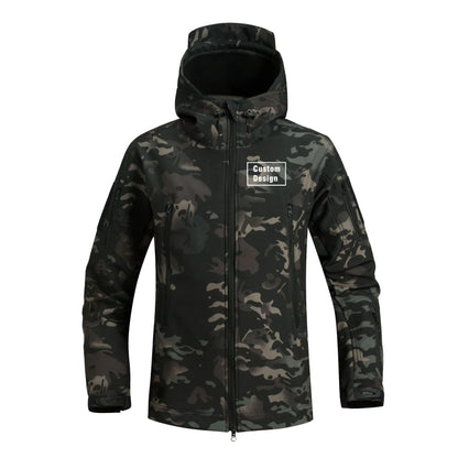 Herr Militär Softshell Set 2026 – Fleece Jacka + Byxor Outdoor, Grå/Svart/Khaki/Kamouflage S–4XL