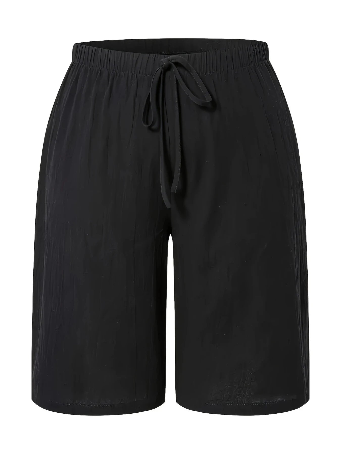 Dam Wide Leg Byxor Knälång – Elastisk Midja Dragsko Casual Vår/Sommar, 5 Färger S–XXL