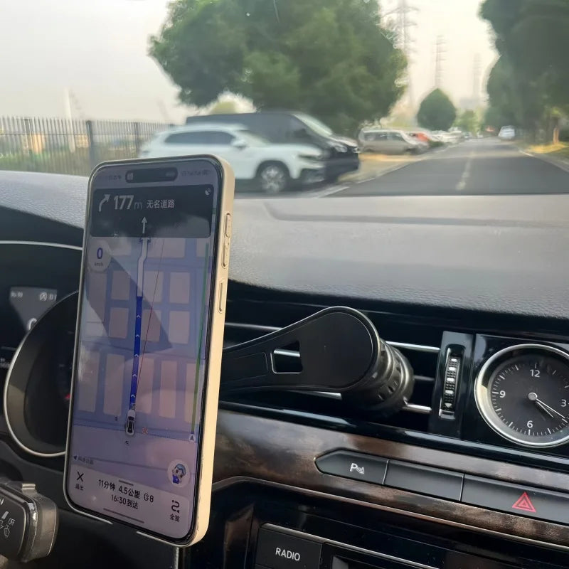 Magsafe Car Phone Holder, Strong Magnetism High-Quality Support for One-Handed Use Metal Hook Magnetic Car Phone Mount