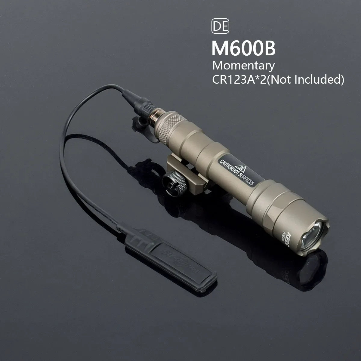 Taktisk M600 Vapenlamp med Tryckströmbrytare för 20 mm Skena