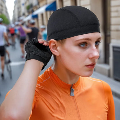Men Women Quick Dry Breathable Mesh Skull Beanie Cap Sweat Absorbent Sports Cap Under Helmet Liner Moisture Wicking Cycling Hat