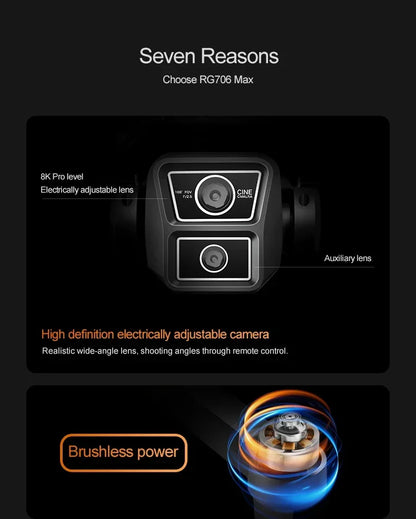 RG706 MAX GPS Drone 8K Professional Dual HD Camera 5G WIFI FPV 360° Obstacle Avoidance Brushless Large Screen Rc Quadcopter Dron