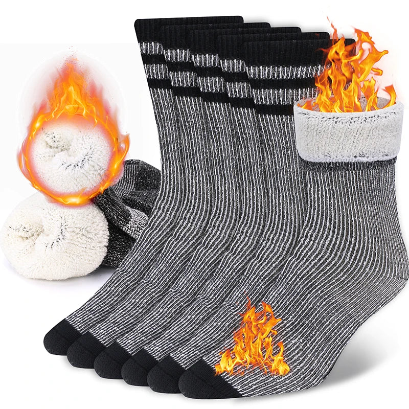 3-pack Merino Ullstrumpor Unisex – Tjocka, Varma Vinterstrumpor för Vandring, Arbete & Sport
