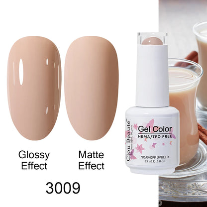 Clou Beaute Gel Nail Polish Neon Brown Royal Blue Red Green Pastal Nude Nail Art Varnishes Gel Lacquer Top Coat UV Gel Nail