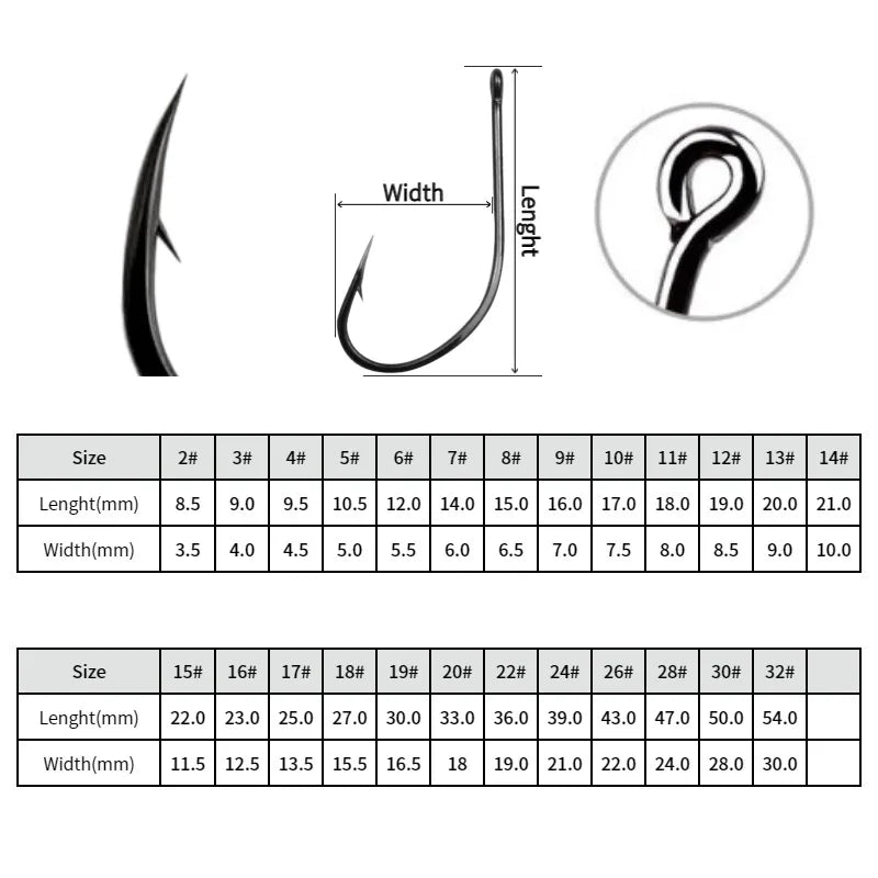 50pcs High Carbon Steel Curved Back Octopus Circle Hooks – Jig Hook for Fly Fishing & Carp Tackle