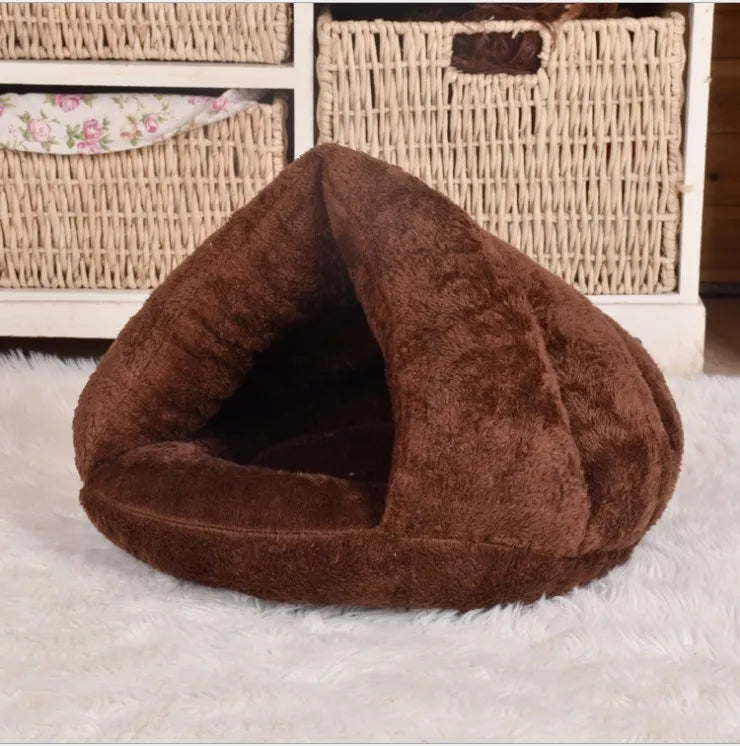 Mjuk Husdjursbädd i Plysch – Varm Grotta för Katt & Liten Hund, 40×40×30 cm