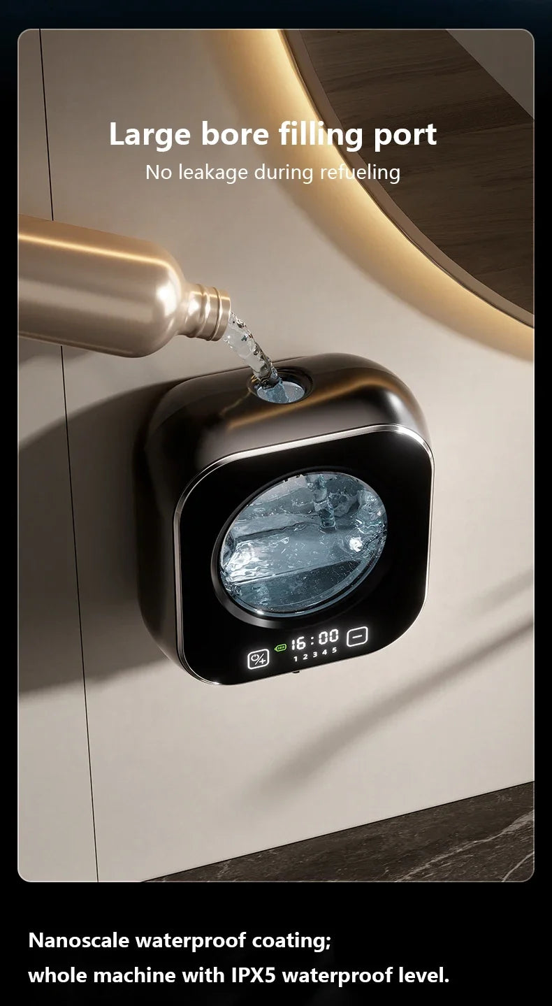 Wall Mounted Automatic Soap Dispenser with Large Capacity Non-contact Rechargeable Sensor Kitchen with LED Intelligence Cleaning