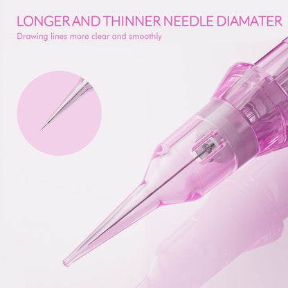 Biomaser PMU Tattoo Cartridge Needle 10pcs Sterilized RL Tattoo Needle for Eyebrow Eyeline Lips Makeup Tattoo Machine Supplies