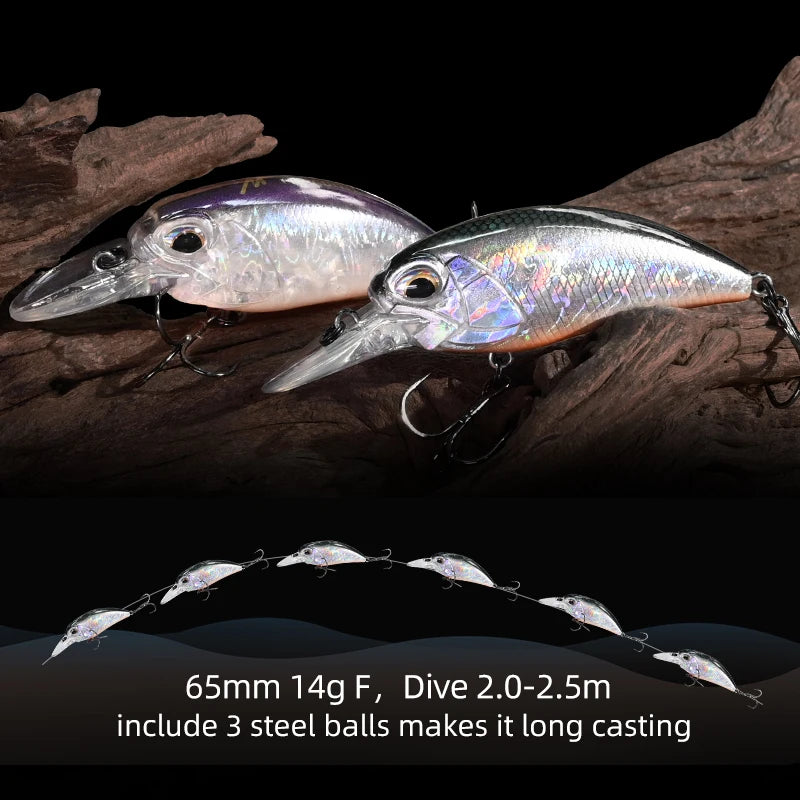 MEREDITH JERK CRANK M65 Floating 14g Hot Model Fishing Lure Hard Bait 11Color Wobbler Crank Quality Professional Depth 2.0-2.5m