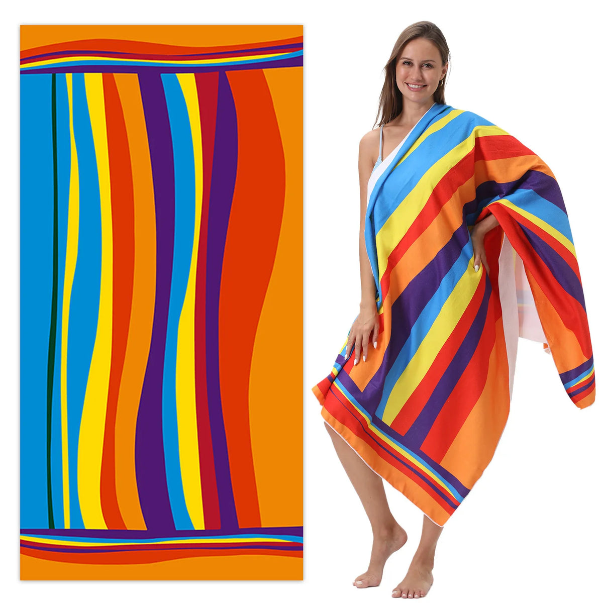70x140cm European and American Dollar Beach Towels, Digital Printed Large Towels, Bath Towels, Ultra-Fine Fiber Absorbent Towels