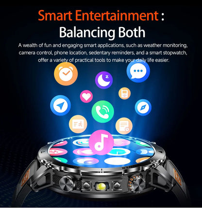 2026 1400mAh Big Battery Smart Watch Men Outdoor GPS Flashlight IP68 Waterproof Bluetooth Call AMOLED Military Sports Smartwatch