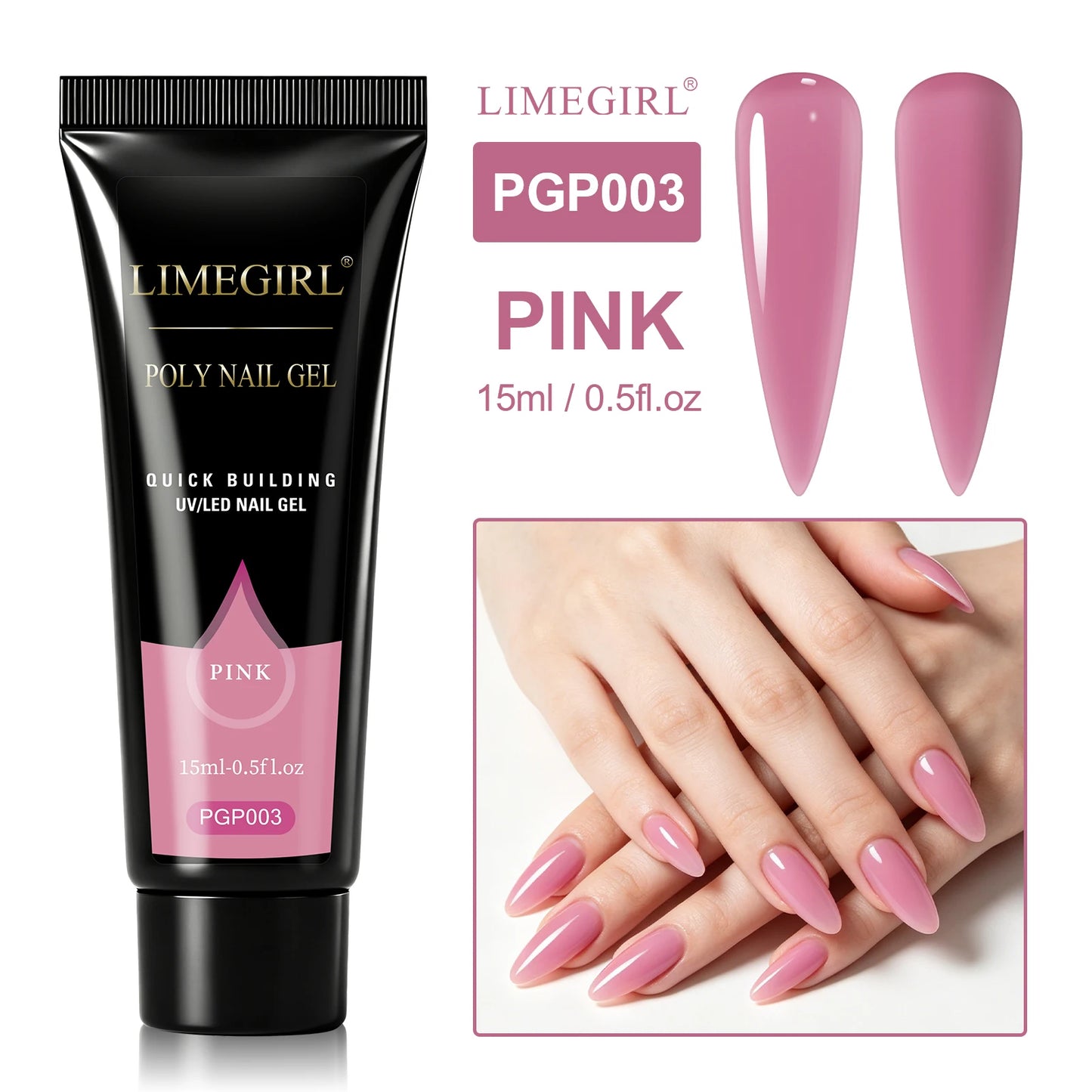 LIMEGIRL 25Colors Poly Extension Nail Gel For Nails Art Acrylic Manicure Design UV Varnishes Semi Permanent Quick Extension Gel