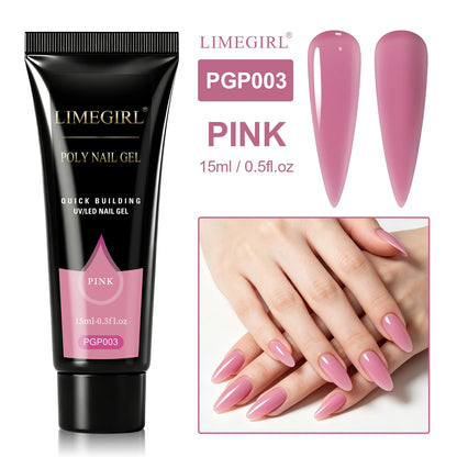 LIMEGIRL 25Colors Poly Extension Nail Gel For Nails Art Acrylic Manicure Design UV Varnishes Semi Permanent Quick Extension Gel