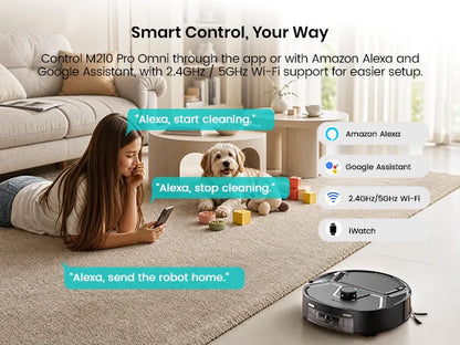 Lefant M265 Wet and Dry Robot Vacuum Cleaner, 20000Pa, Self Cleaning Wet Roller, Clean Water Wash, Laser dToF, Anti-Tangle, WiFi 2.4G/5G/Alexa/APP