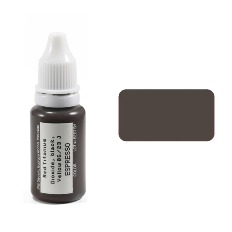 15ml Permanent Makeup Color Natural Eyebrow Dye Plant Tattoo Ink Microblading Pigments For Tattoos Eyebrow Lips Eyelash Set