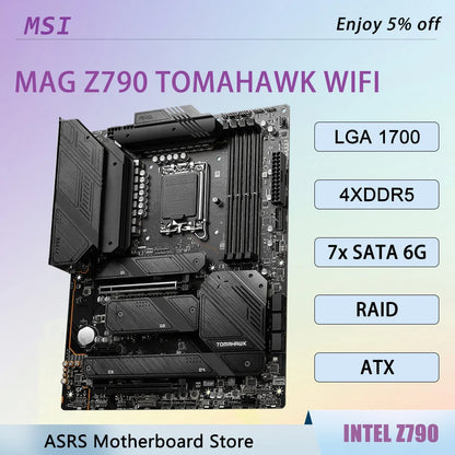 MSI MAG Z790 TOMAHAWK WIFI LGA 1700 ATX Motherboard Z790 Support CPU I9-14900K I7-14700K I5-13600K I5-14600KF I3-12100 DDR5 M.2