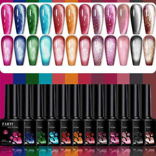 TARTU 12-pack 8 ml Cat Eye Gel Lack Set