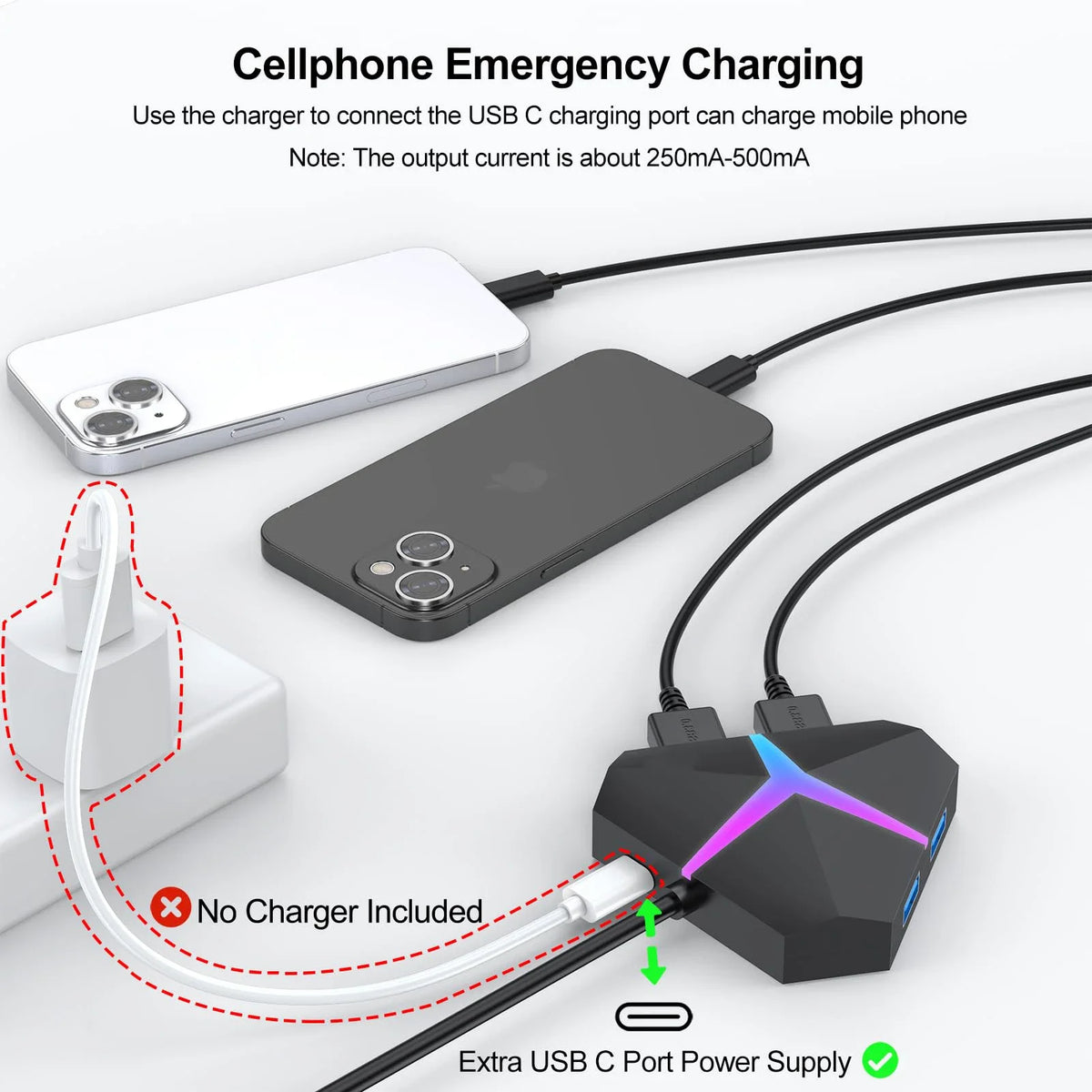 USB 3.0-hubb med 4 eller 7 portar – 0,6 eller 1,2 m