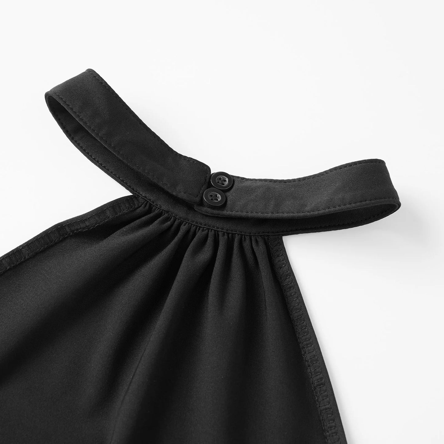 Dam Halterneck Linne 2026 – Slim Fit Ryggöppen Ärmlös Sexig Sommar, Svart & Vit S–L