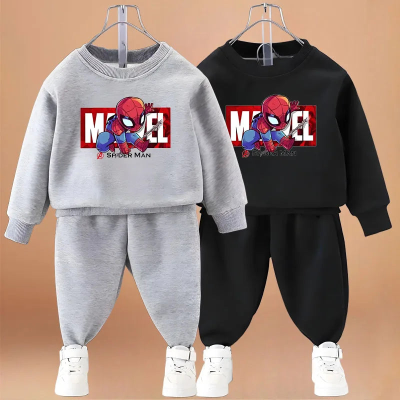 2026 Spring Autumn Boys Sweatshirt Sets Kids Cute Cartoon Printed Hoodies and Pants 2pcs Sets Children's Long Sleeved Clothes