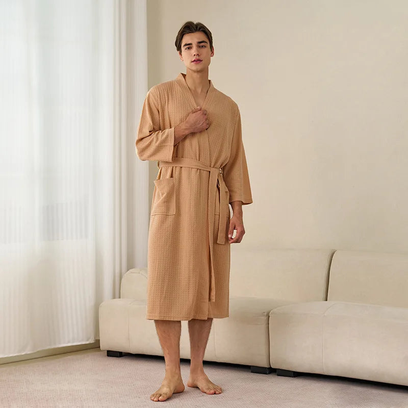 Unisex Kimono Badrock Lång – Lätt Mjuk Sommar & Höst Loungewear, 17 Färger M–3XL